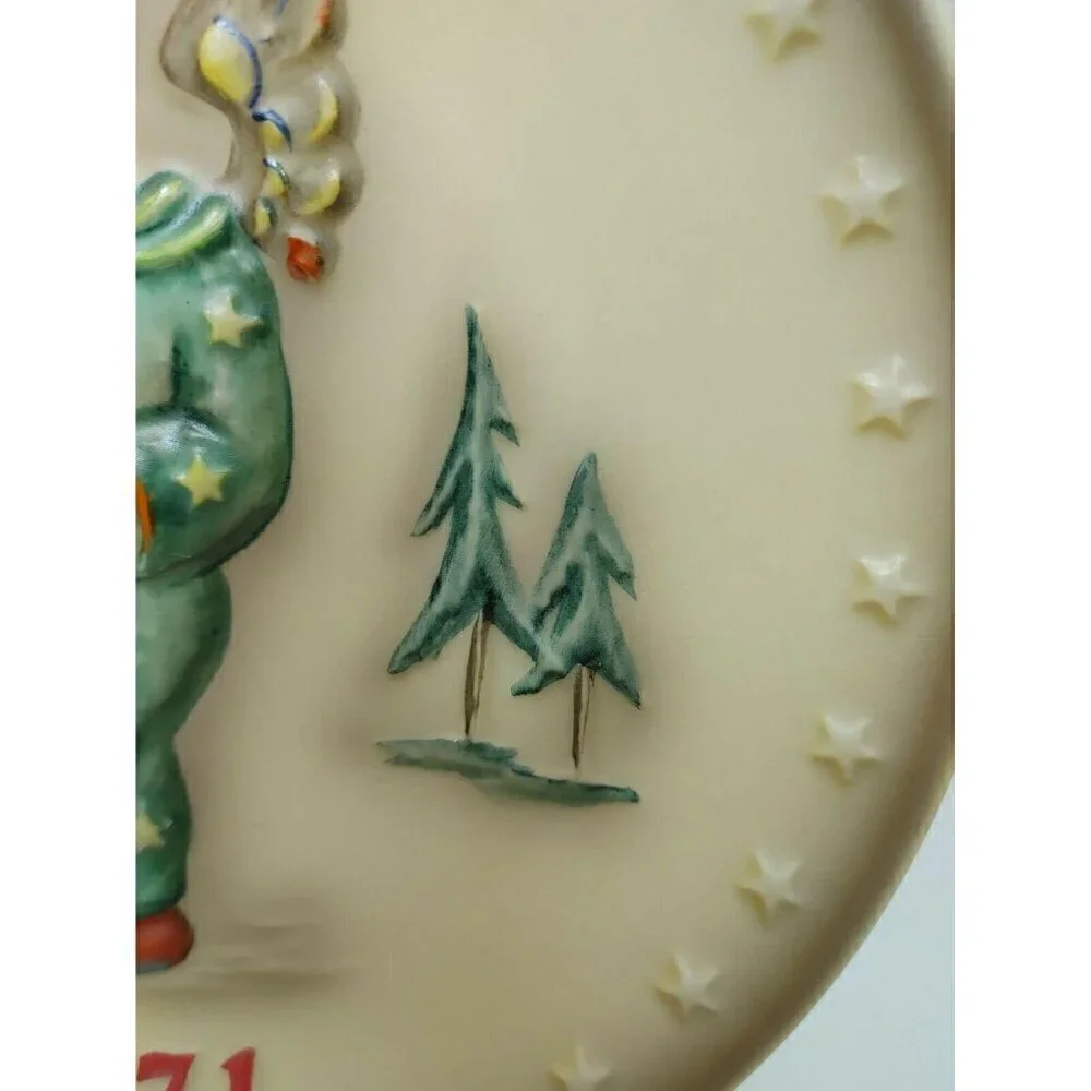 M J Hummel 1971 Hand Painted Porcelain First Edition 100 Years Angel Plate VTG